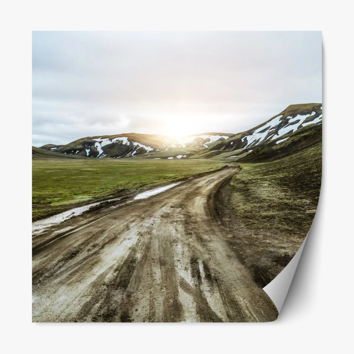 Repositionierbarer Aufkleber Landmanalaugar malerische hochlandsstraße – Wallnifity®