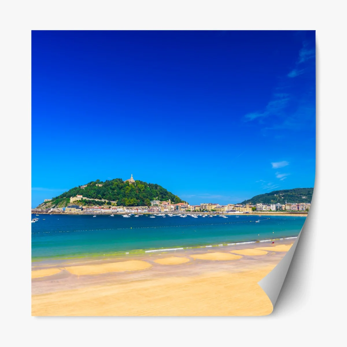 Repositionierbarer Aufkleber sonnige küstenpanorama mit goldenem sand – Wallnifity® Repositionierbarer Aufkleber sonnige küstenpanorama mit goldenem sand – Wallnifity®