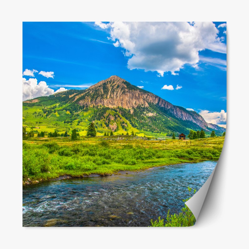 Repositionierbarer Aufkleber sonnige berge von Crested Butte, Colorado