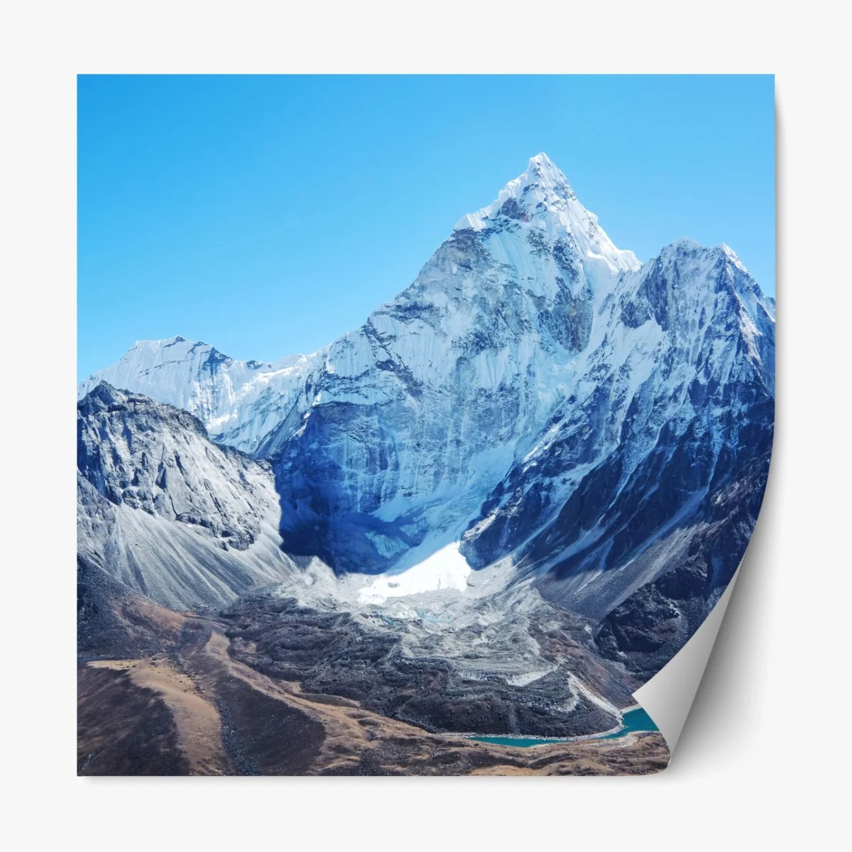 Repositionierbarer Aufkleber majestätischer schneebedeckter berggipfel – Wallnifity® Repositionierbarer Aufkleber majestätischer schneebedeckter berggipfel – Wallnifity®