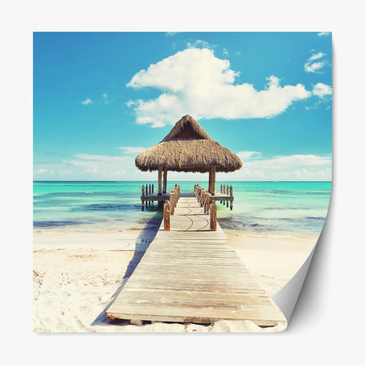 Repositionierbarer Aufkleber tropischer steg in Punta Cana – Wallnifity®