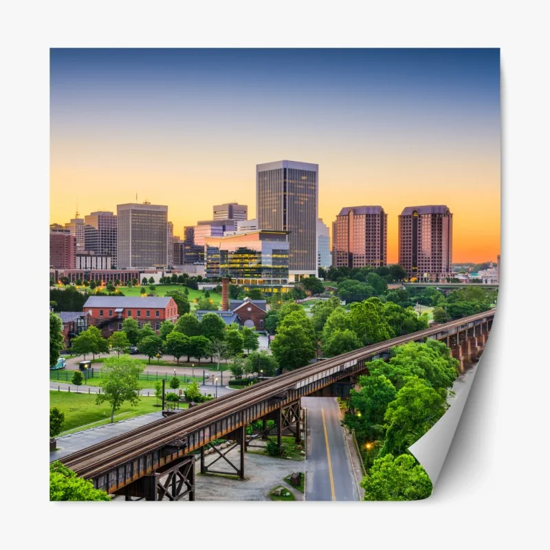 Repositionierbarer Aufkleber ruhiger grüner steg über dem fluss – Wallnifity®