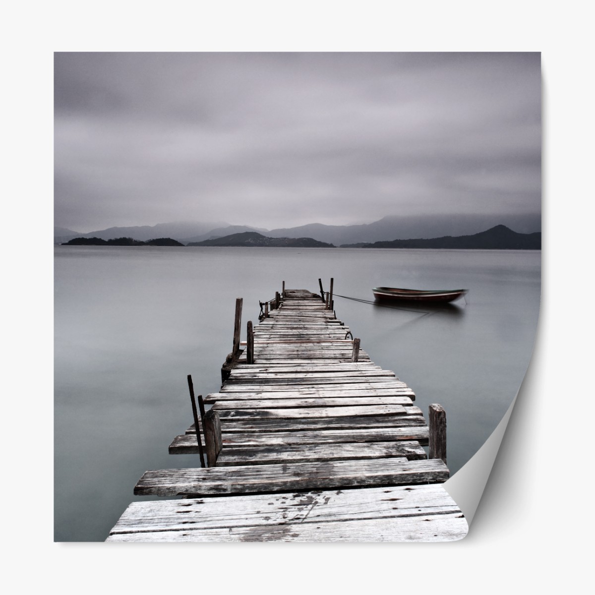 Repositionierbarer Aufkleber ruhige seebrücke über stillem meer – Wallnifity® Repositionierbarer Aufkleber ruhige seebrücke über stillem meer – Wallnifity®