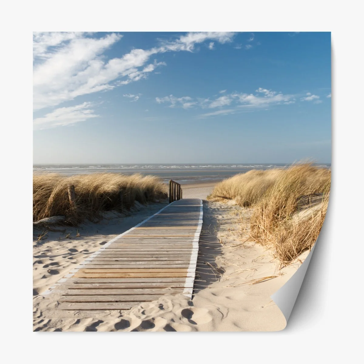 Repositionierbarer Aufkleber holzsteg zum meer – Wallnifity®