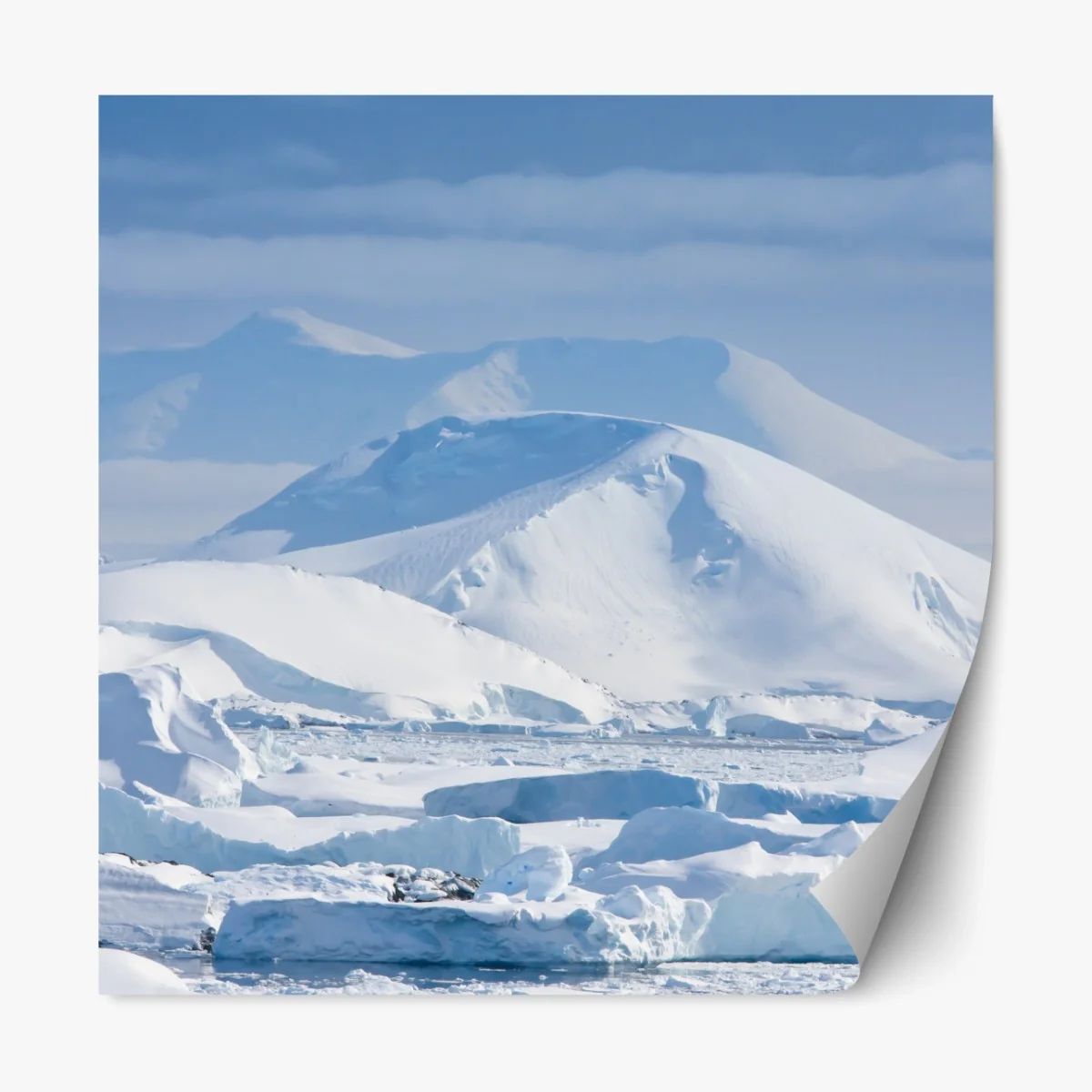 Repositionierbarer Aufkleber verschneite berglandschaft – Wallnifity® Repositionierbarer Aufkleber verschneite berglandschaft – Wallnifity®