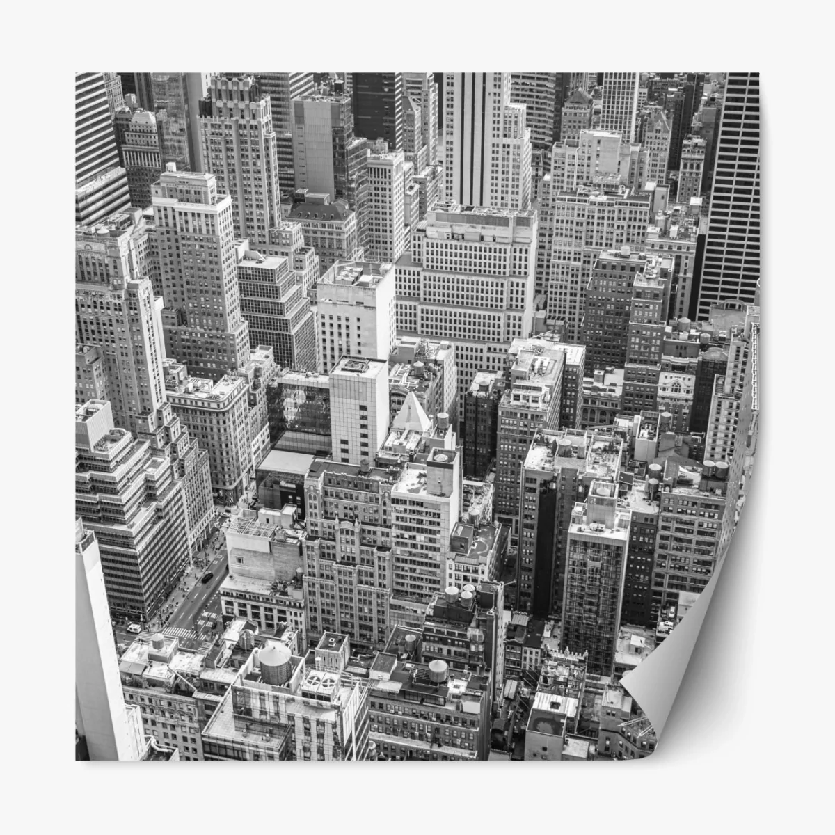 Repositionierbarer Aufkleber luftaufnahme einer städtischen skyline in schwarzweiß – Wallnifity® Repositionierbarer Aufkleber luftaufnahme einer städtischen skyline in schwarzweiß – Wallnifity®