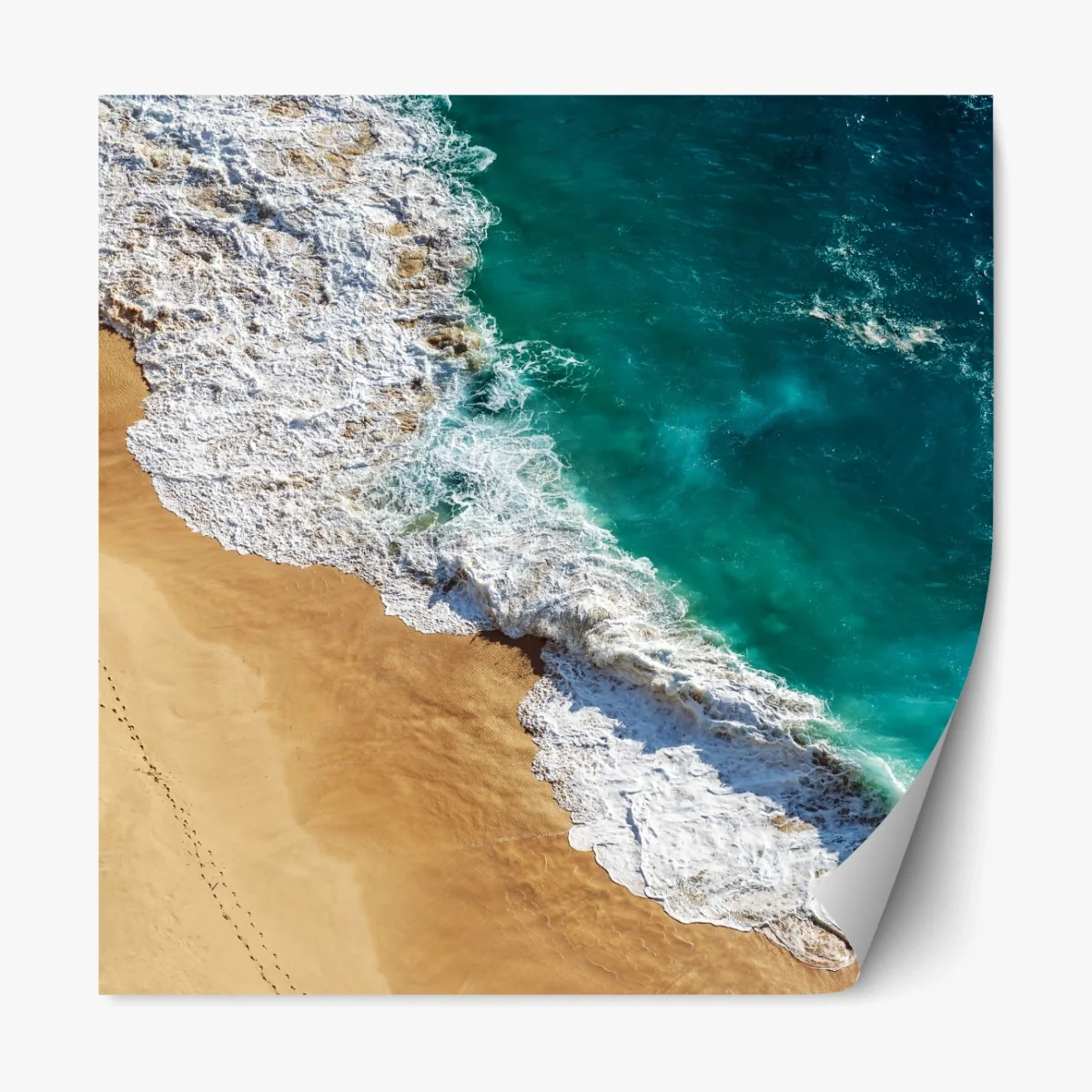 Repositionierbarer Aufkleber türkisfarbene wellen am Kelingking Beach – Wallnifity® Repositionierbarer Aufkleber türkisfarbene wellen am Kelingking Beach – Wallnifity®