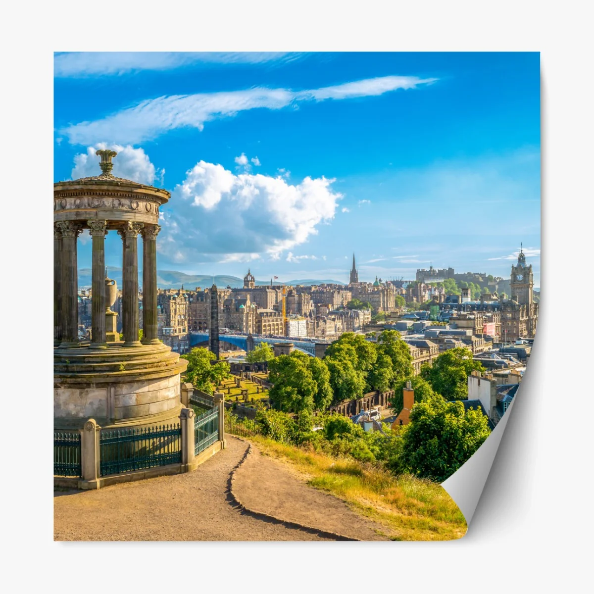 Repositionierbarer Aufkleber Edinburgh skyline vom Calton Hill – Wallnifity®
