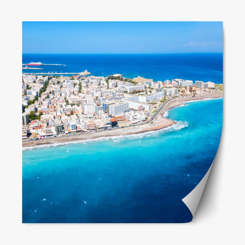 Repositionierbarer Aufkleber goldenes sonnenuntergangspanorama am strand mit Tafelberg – Wallnifity®