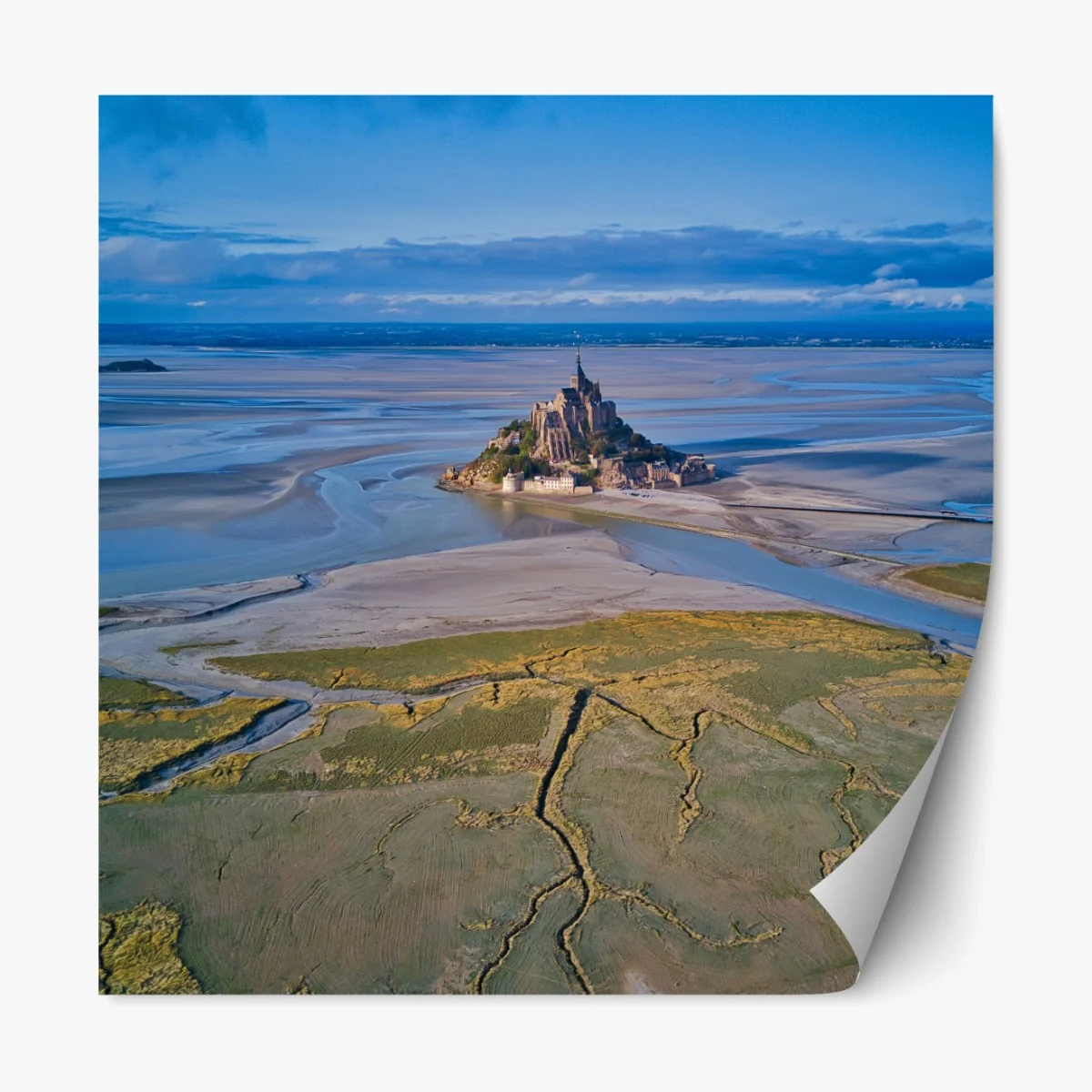 Repositionierbarer Aufkleber Mont Saint-Michel luftaufnahme – Wallnifity® Repositionierbarer Aufkleber Mont Saint-Michel luftaufnahme – Wallnifity®