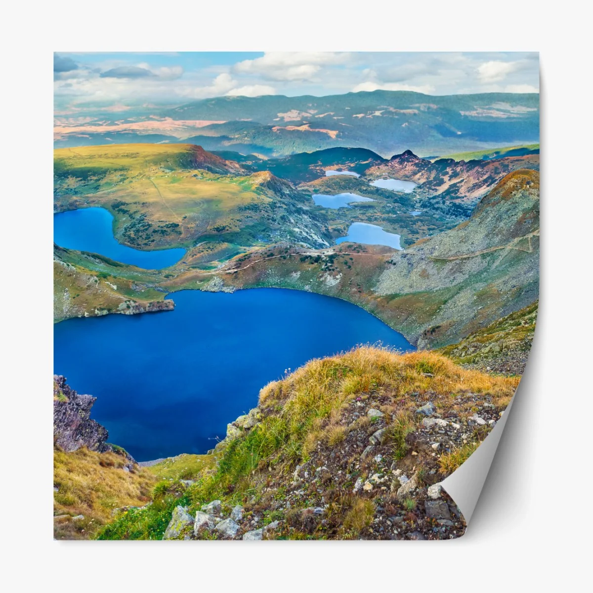 Repositionierbarer Aufkleber alpine blaue seen panorama – Wallnifity®