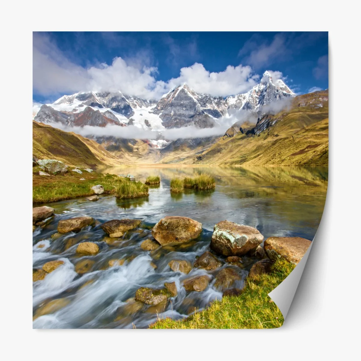 Repositionierbarer Aufkleber majestätischer alpensee – Wallnifity®