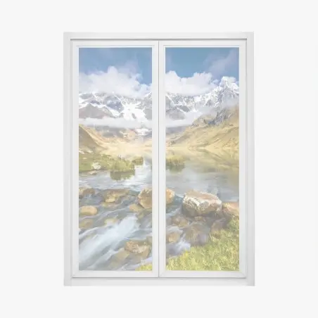 Fensteraufkleber majestätischer alpensee – Wallnifity®
