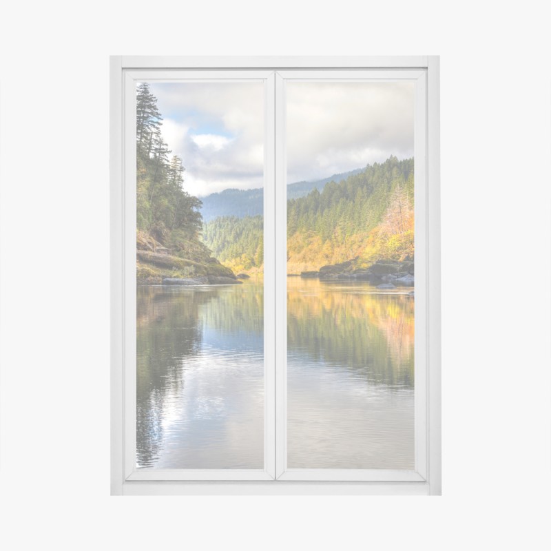 Fensteraufkleber Rogue River herbstliche spiegelungen