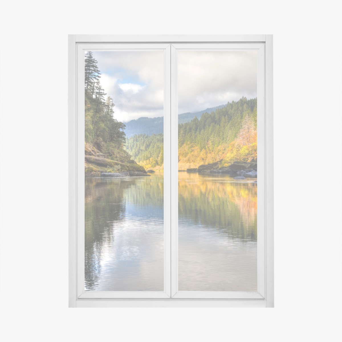 Fensteraufkleber Rogue River herbstliche spiegelungen – Wallnifity®