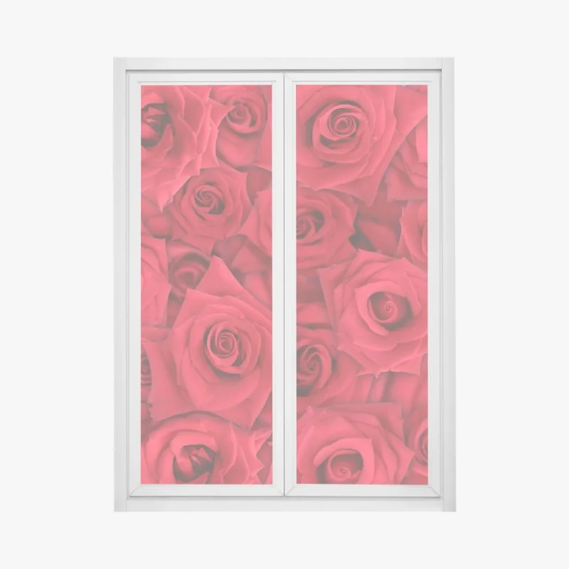 Fensteraufkleber leuchtende rote rosen collage