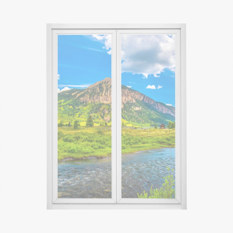 Fensteraufkleber sonnige berge von Crested Butte, Colorado