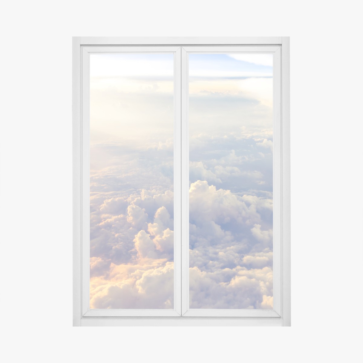 Fensteraufkleber sonnenbeschienene wolken über dem horizont – Wallnifity®