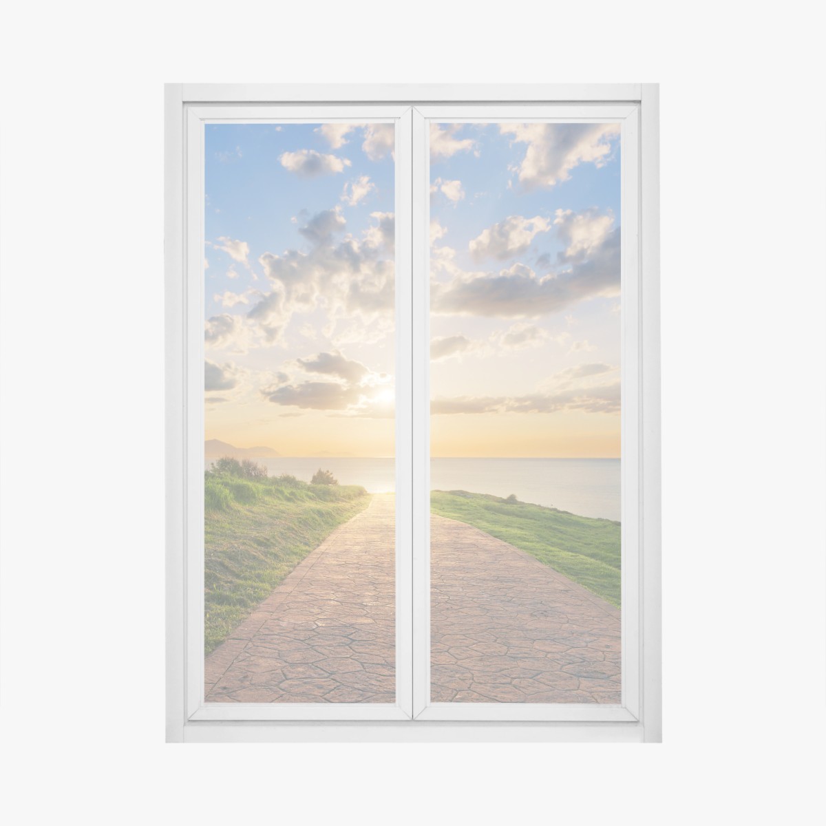 Fensteraufkleber weg zum meer bei sonnenaufgang – Wallnifity®