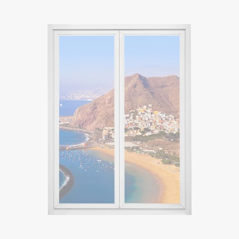 Fensteraufkleber pastellfarbenes geometrisches muster mit halbkreisen – Wallnifity®