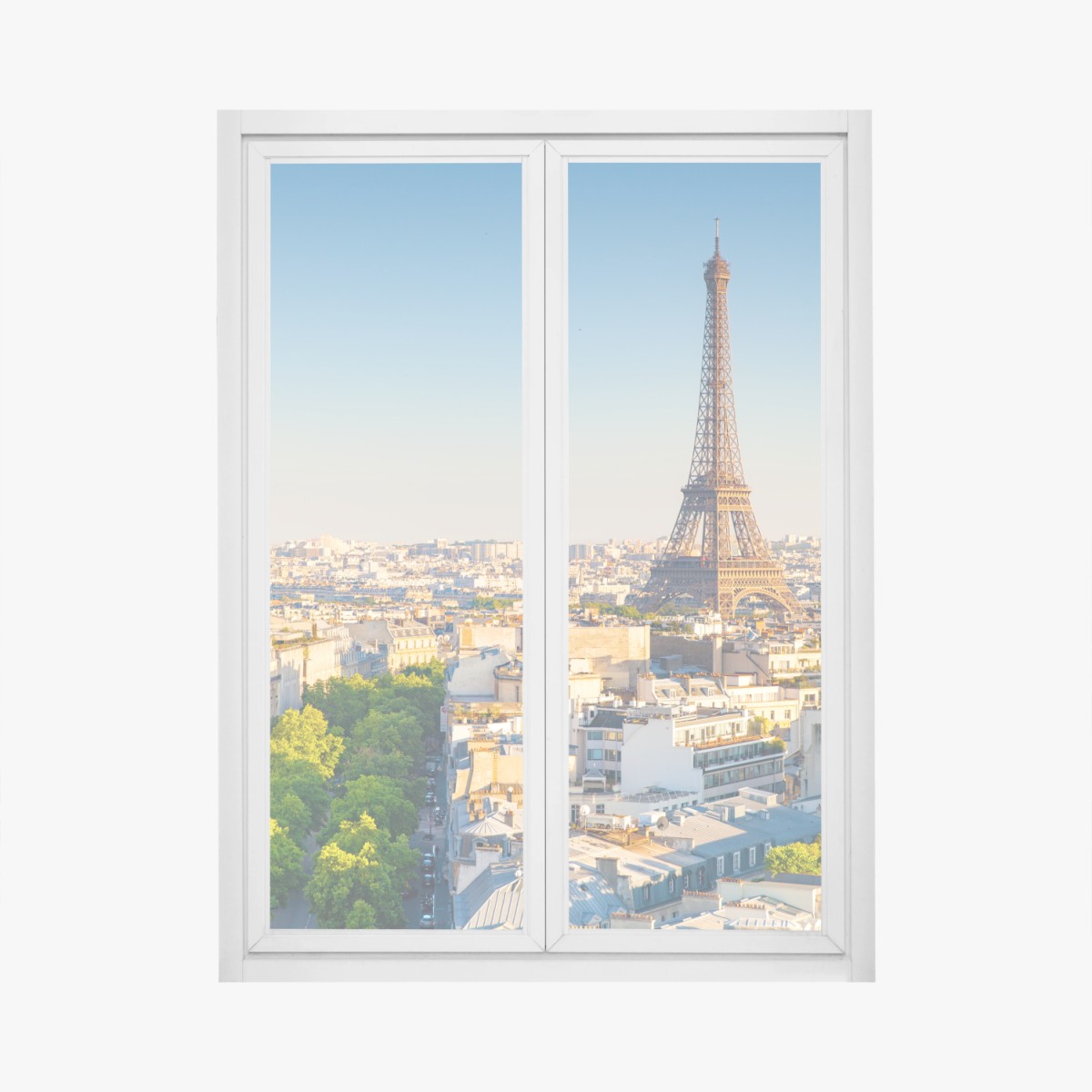 Fensteraufkleber Paris skyline mit dem Eiffelturm – Wallnifity® Fensteraufkleber Paris skyline mit dem Eiffelturm – Wallnifity®