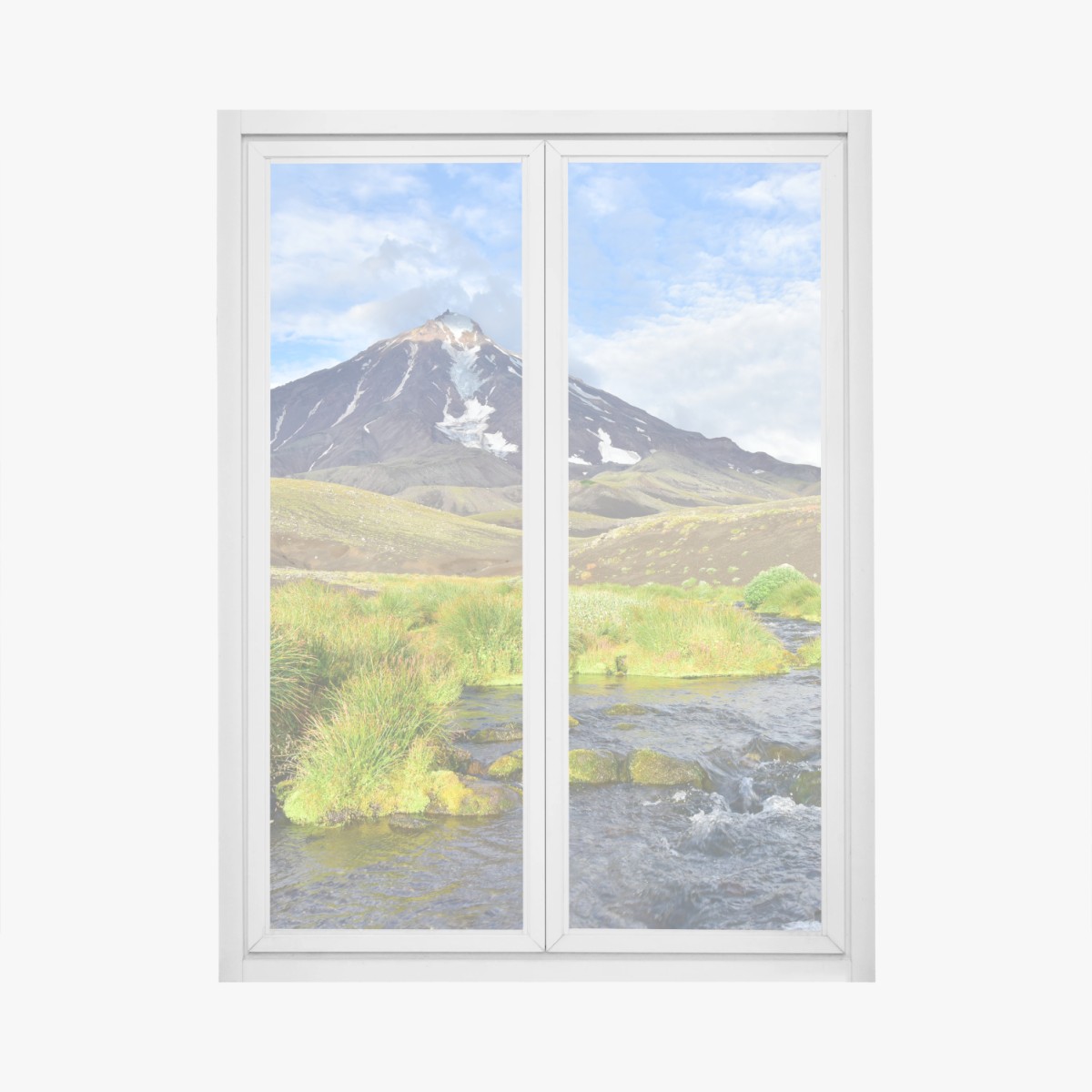 Fensteraufkleber blick auf den vulkan Koryaksky vom nordosthang – Wallnifity®