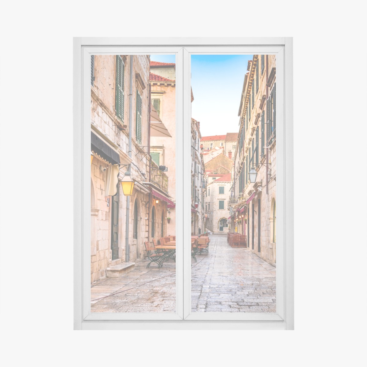 Fensteraufkleber Dubrovnik altstadtgasse – Wallnifity® Fensteraufkleber Dubrovnik altstadtgasse – Wallnifity®