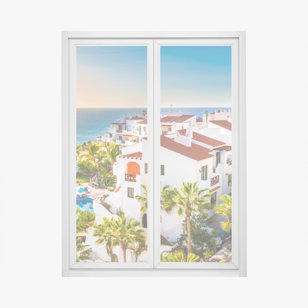 Fensteraufkleber sonnenuntergang über Puerto de Santiago, Teneriffa – Wallnifity®