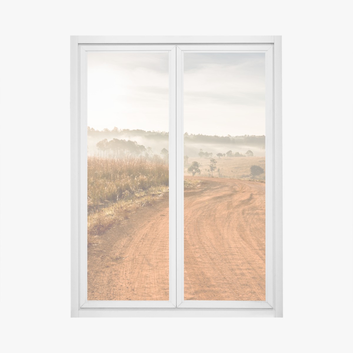 Fensteraufkleber morgendlicher feldweg in Thung Salaeng Luang – Wallnifity® Fensteraufkleber morgendlicher feldweg in Thung Salaeng Luang – Wallnifity®