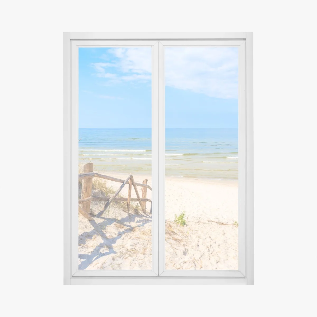 Fensteraufkleber zugang zum strand in Lubiatowo, Polen – Wallnifity®
