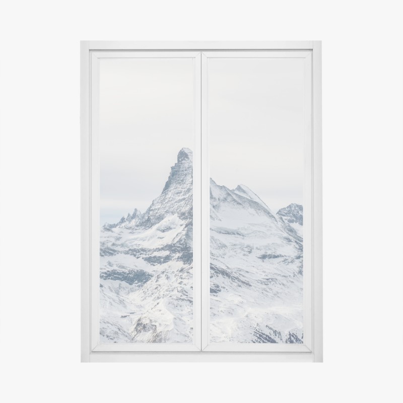 Fensteraufkleber tropischer kokos-ananas-cocktail am strand bei sonnenuntergang – Wallnifity®