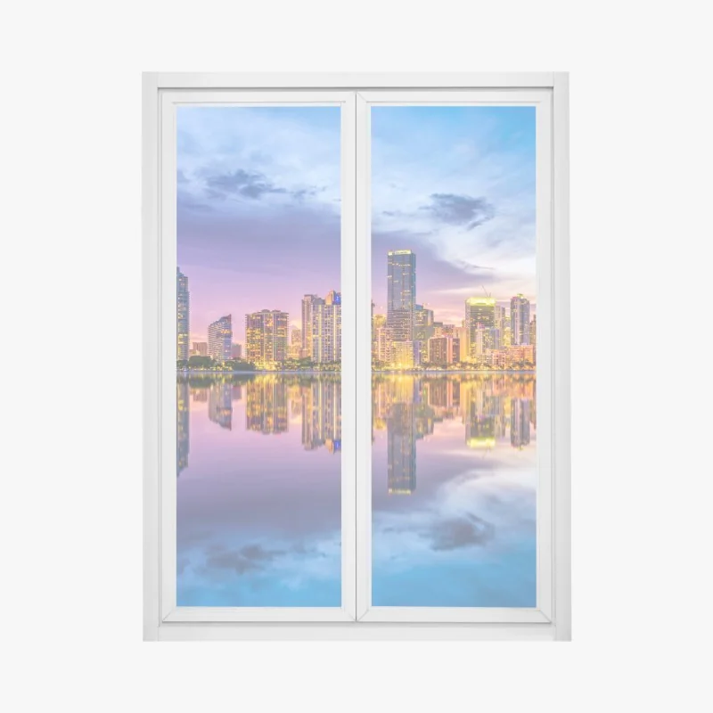 Fensteraufkleber goldener sonnenaufgang über dem meer – Wallnifity®