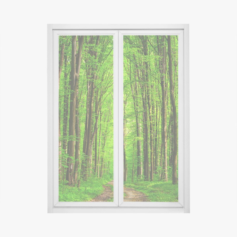 Fensteraufkleber sonnenbeschienene grüne hügel – Wallnifity®