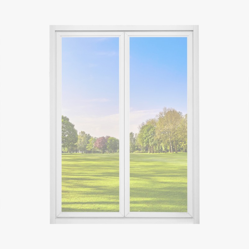 Fensteraufkleber sonnige panoramaaufnahme eines stadtparks