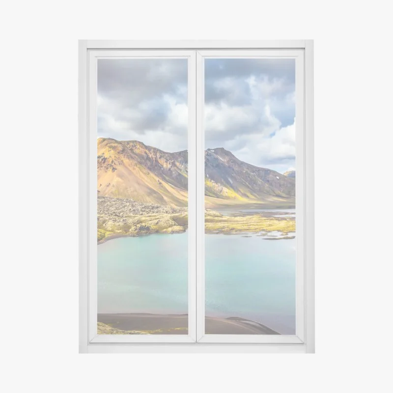 Fensteraufkleber nebliger wald im morgengrauen – Wallnifity®