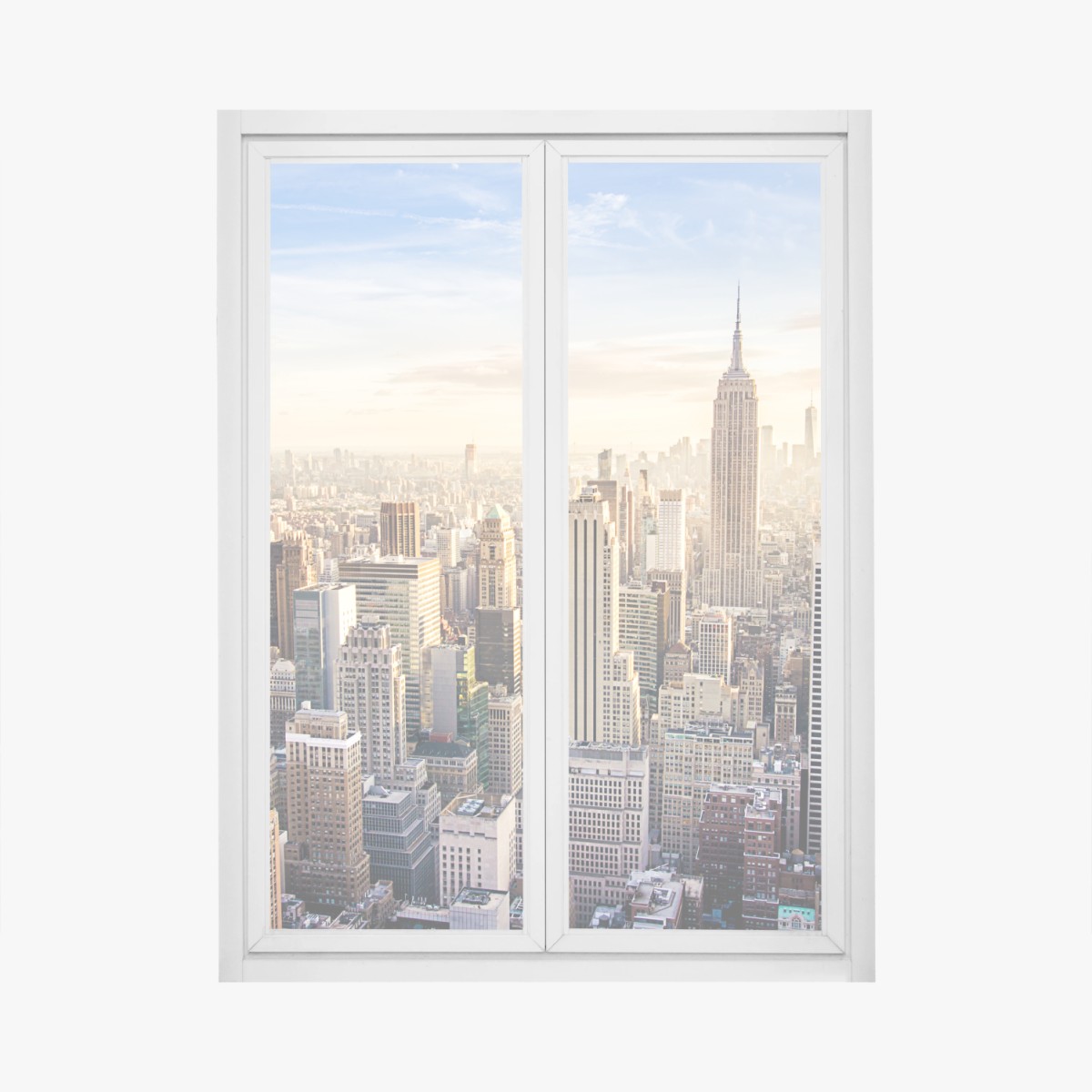 Fensteraufkleber New York skyline im morgenlicht – Wallnifity®