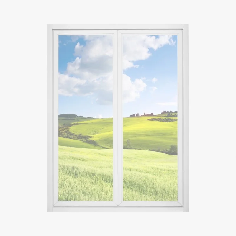 Fensteraufkleber Toskana sanfte hügel bei sonnenuntergang