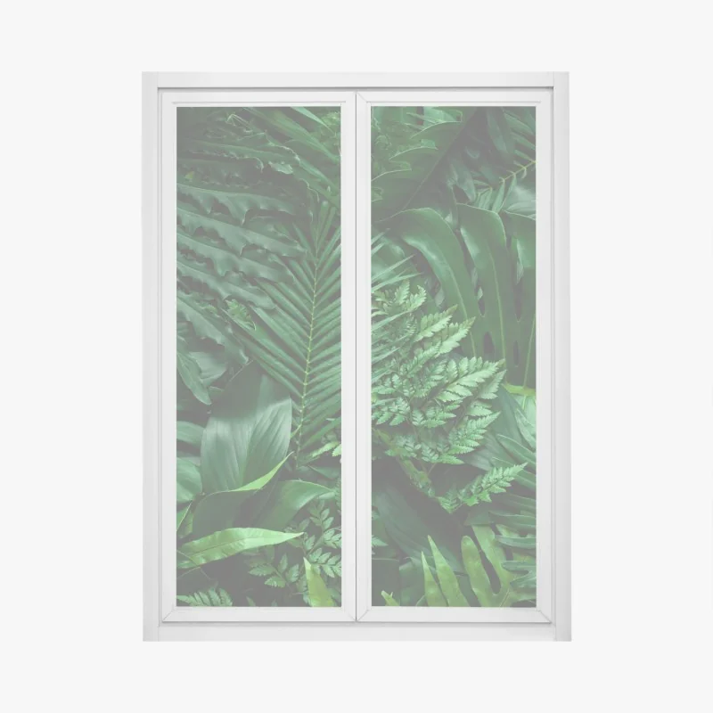 Fensteraufkleber ruhiges botanisches lotosmuster – Wallnifity®