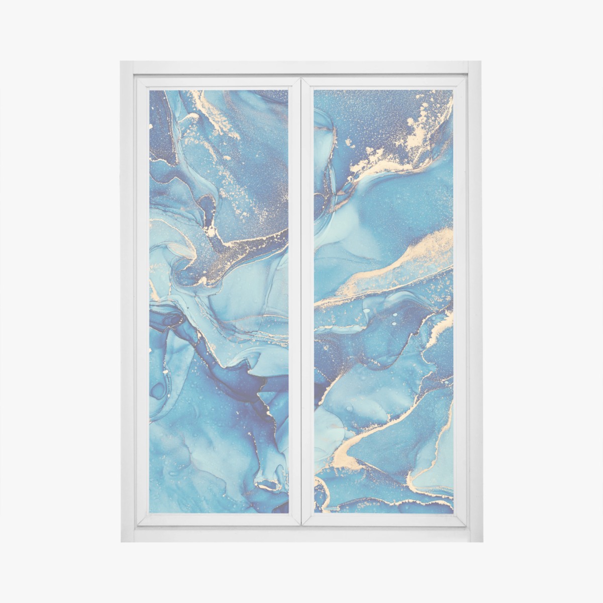 Fensteraufkleber ozeanblau und goldene wirbel flüssige abstraktion – Wallnifity® Fensteraufkleber ozeanblau und goldene wirbel flüssige abstraktion – Wallnifity®