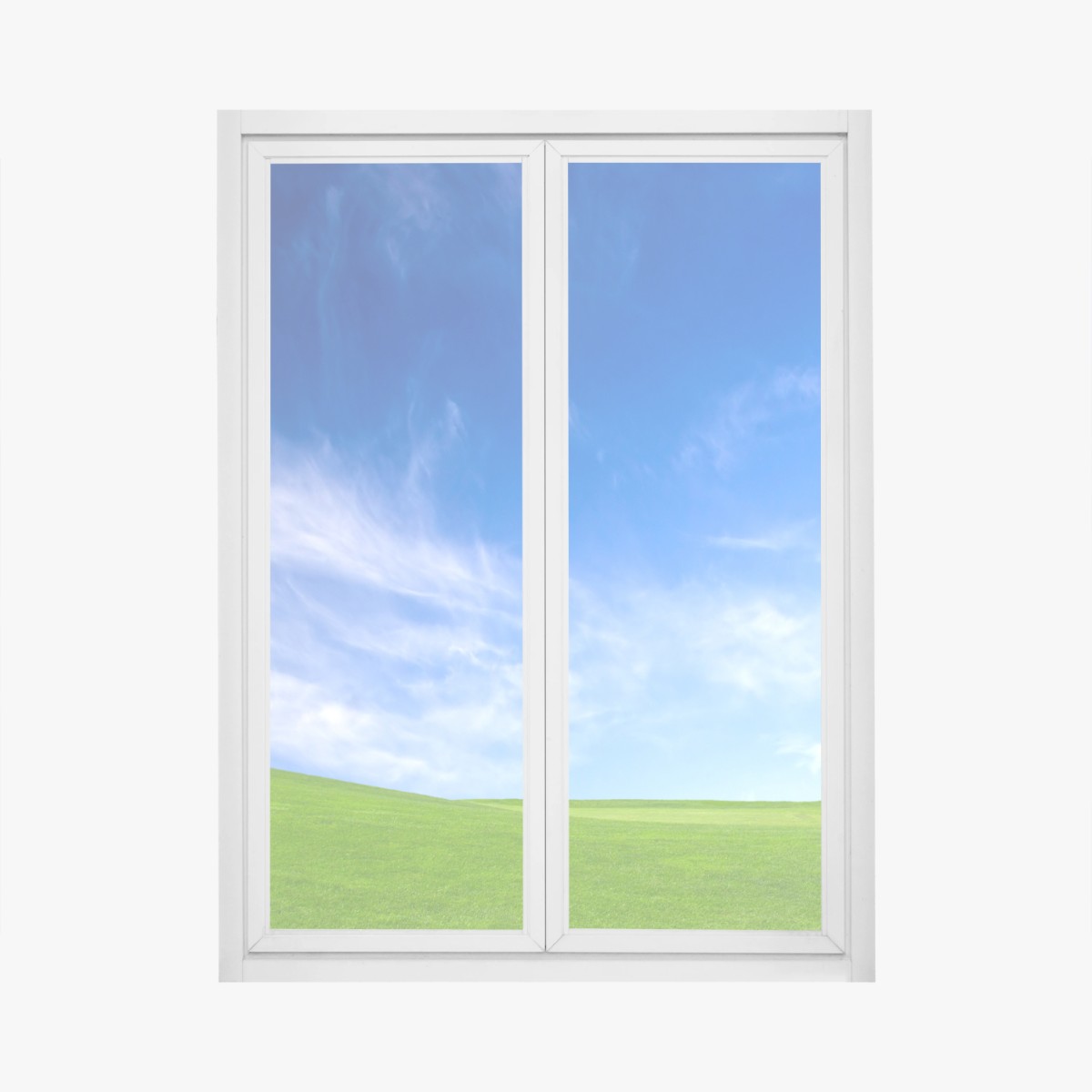 Fensteraufkleber sonnige grüne wiese unter blauem himmel – Wallnifity® Fensteraufkleber sonnige grüne wiese unter blauem himmel – Wallnifity®
