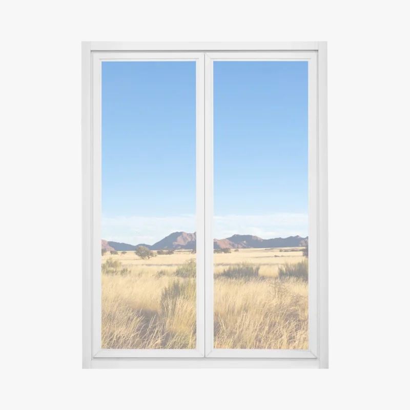 Fensteraufkleber sonnige grüne wiese unter blauem himmel – Wallnifity®