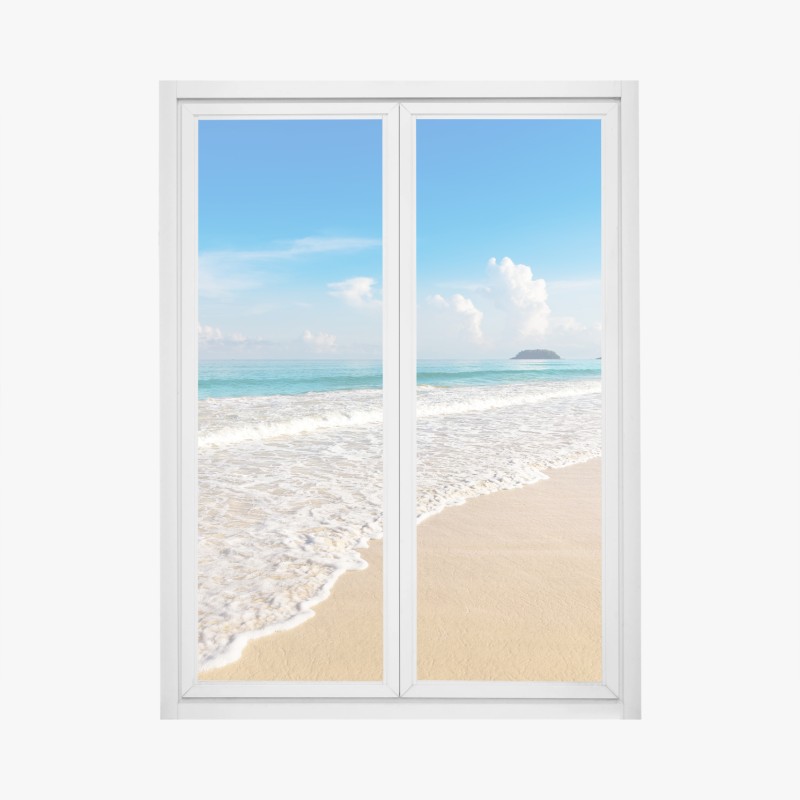 Fensteraufkleber symmetrische hängebrücke in schwarzweiß – Wallnifity®