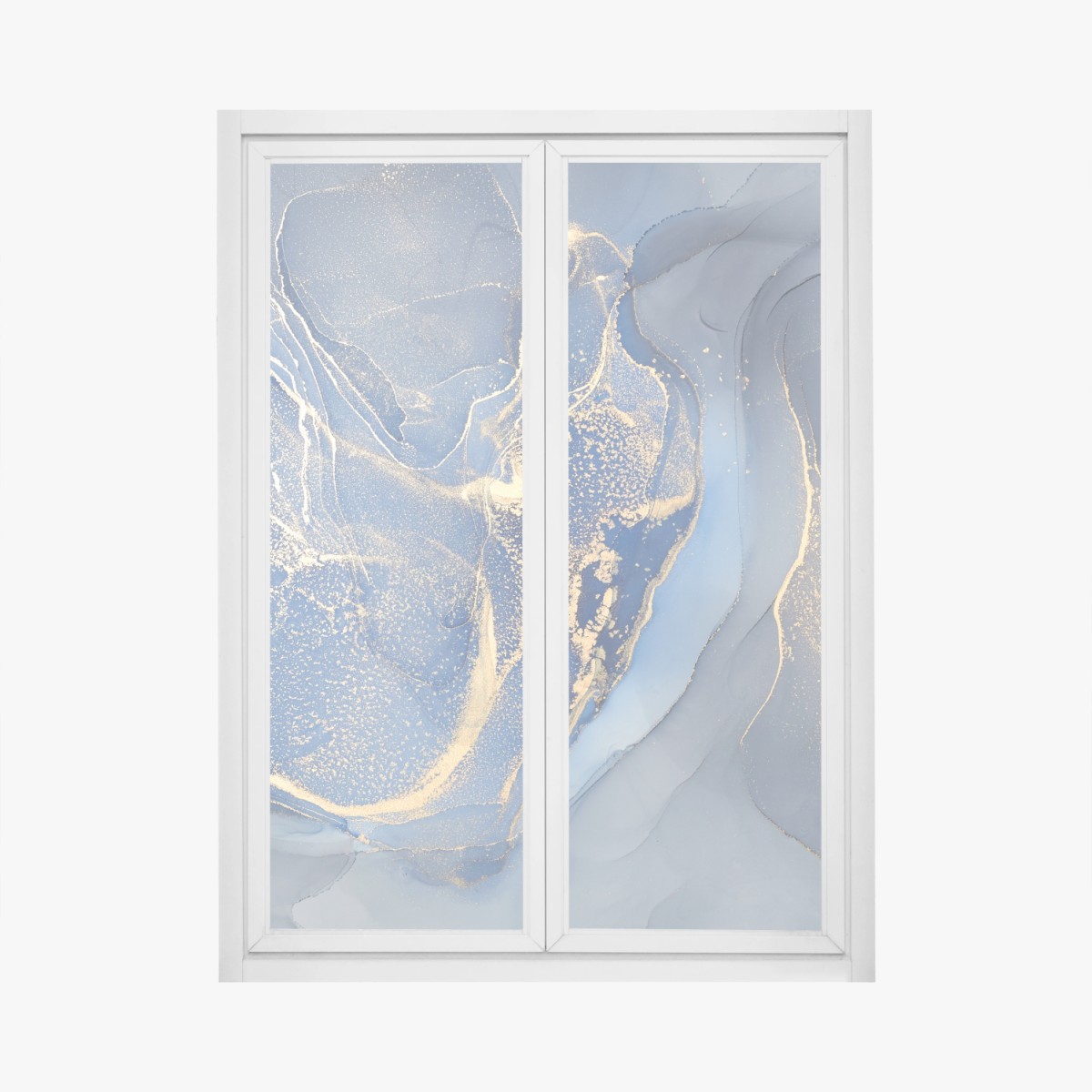 Fensteraufkleber ozeanblauer marmor mit goldenen adern – Wallnifity®