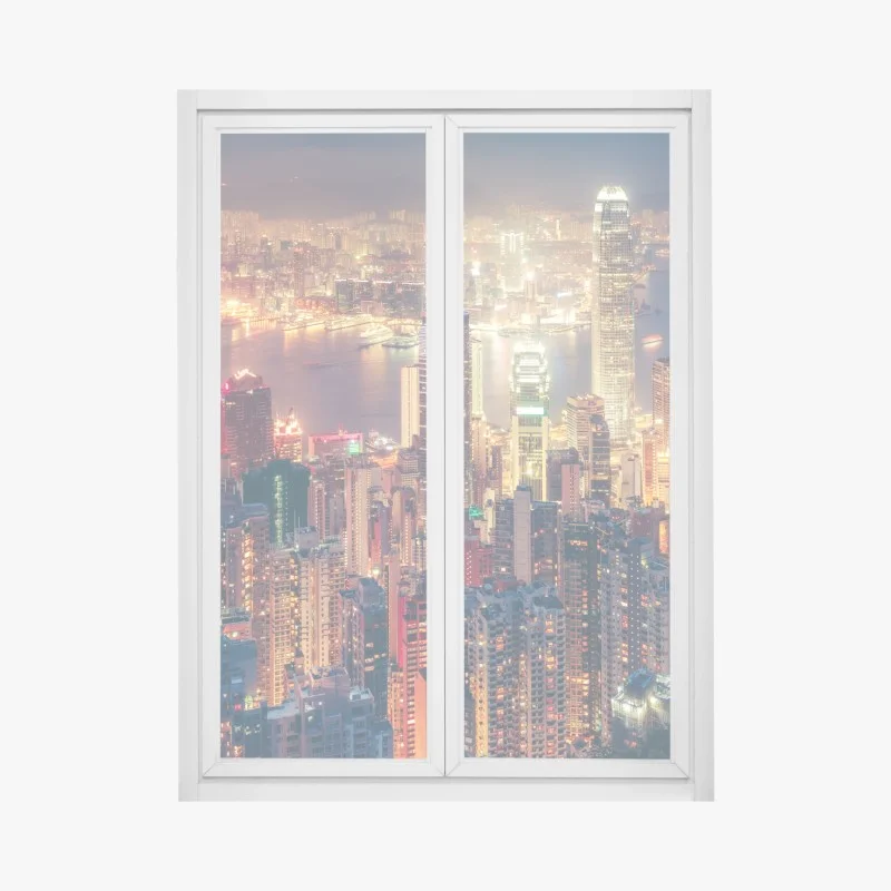 Fensteraufkleber Hongkong skyline bei nacht vom Victoria Peak