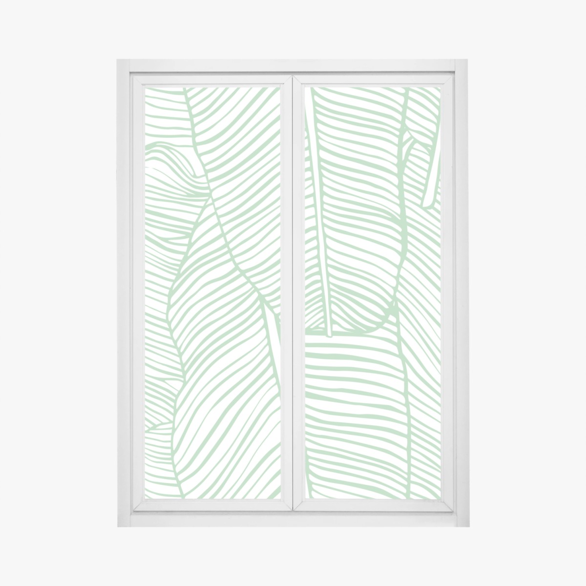 Fensteraufkleber mintfarbenes bananenblattmuster – Wallnifity® Fensteraufkleber mintfarbenes bananenblattmuster – Wallnifity®