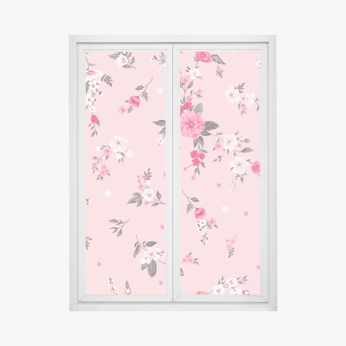 Fensteraufkleber zartes rosa blumenmuster – Wallnifity® Fensteraufkleber zartes rosa blumenmuster – Wallnifity®