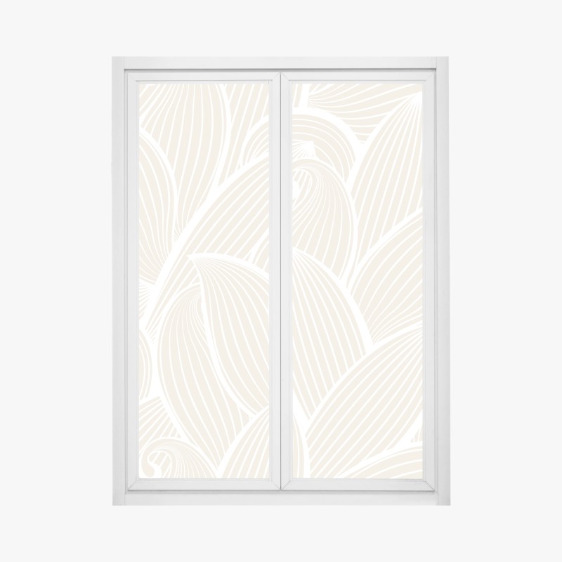 Fensteraufkleber zartes beige botanisches muster