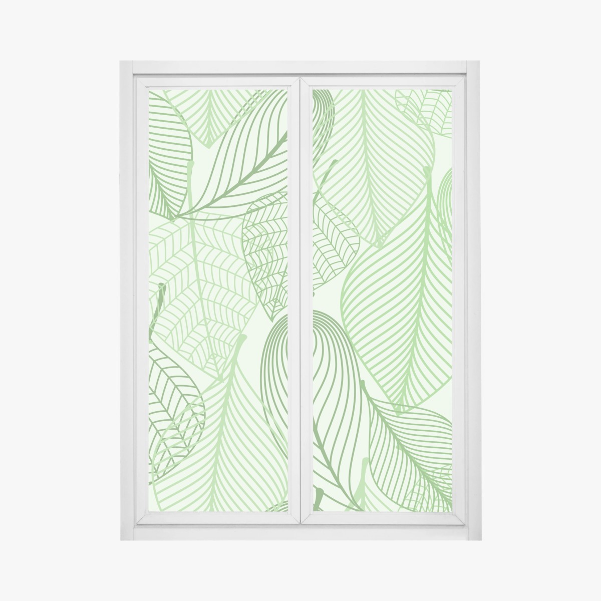 Fensteraufkleber grünes botanisches blättermuster – Wallnifity® Fensteraufkleber grünes botanisches blättermuster – Wallnifity®