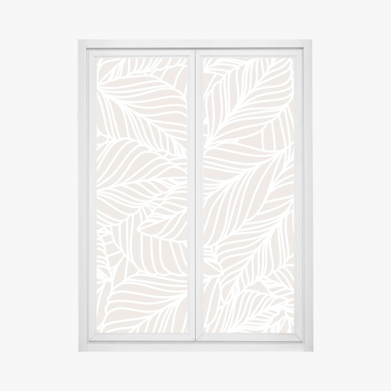 Fensteraufkleber beige botanisches blattmuster