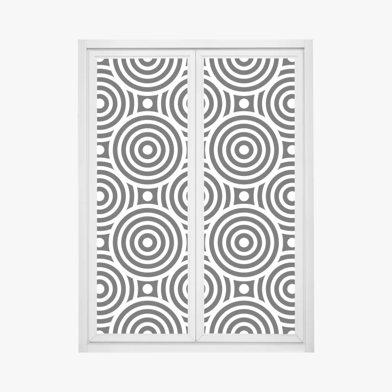 Fensteraufkleber schwarz-weiß muster aus konzentrischen kreisen